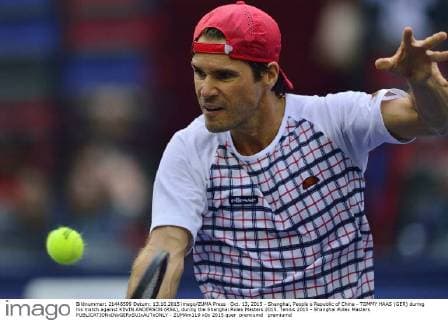 Oct. 13, 2015 - Shanghai, People s Republic of China - TOMMY HAAS (GER) during his match against KEVIN ANDERSON (RSA), during the Shanghai Rolex Masters 2015. Tennis 2015 - Shanghai Rolex Masters  - ZUMAm119