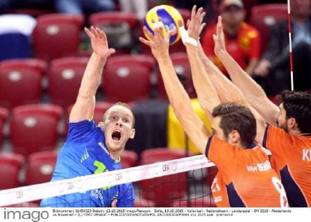 Sofia, 13.10.2015 - Volleyball - Nationalteam - Länderspiel - EM 2015 - Niederlande vs Slowenien - (L) TIMO URNAUT -  20151013CSJP3064
