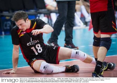 - SOFIA, BULGARIA: Belgium s Seppe Baetens looks dejected during the game between Belgium and Germany in the play-offs at the Volleybal European Championships in Bulgaria and Italy, Tuesday 13 October 2015, in Sofia, Bulgaria. LAURIExDIEFFEMBACQ  x04719953x