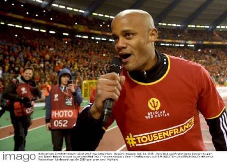 Belgium, Brussels, Oct. 13, 2015 - Euro 2016 qualification game between Belgium and Israel - Belgian national soccer team Red Devils - Vincent Kompany Danny Gys Reporters xxGYS 