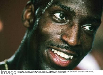 Michael Johnson fotografiert beim 400 meter der Herren am 13.08.1996 in Atlanta Olympische Sommerspiele in Atlanta