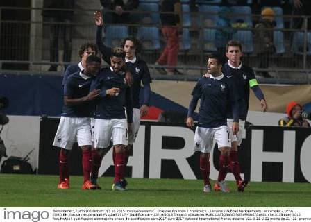 Joie des Francais Frankreich - Ukraine Fußball Nationalteam Länderspiel - UEFA EURO EM Europameisterschaft Fussball 2017 - Qualification - 13 10 2015 ElyxandroCegarrax 