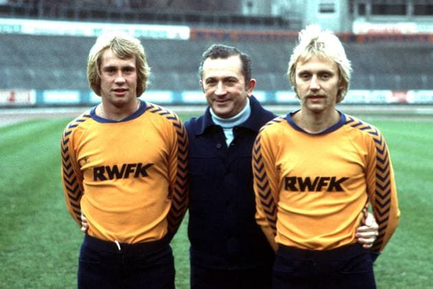 Fußball, Trainerhistorie, Wuppertaler SV v.li.: Reinhold Fanz, Trainer Herbert Burdenski und Lothar Dupke (alle Wuppertaler SV)
