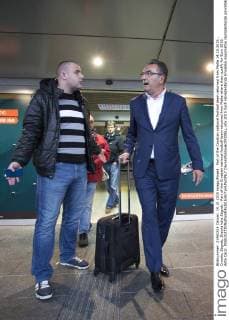 Part of the Croatian national football team returned from Malta 14.10.2015., Croatia, Zagreb, Zracna luka Zagreb - Part of the Croatian national football team returned from Malta where they qualify for Euro 2016. Ante Cacic.  DavorxPuklavec PIXSELL