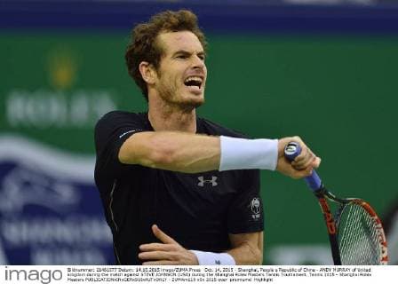 Oct. 14, 2015 - Shanghai, People s Republic of China - ANDY MURRAY of United kingdom during the match against STEVE JOHNSON (USA) during the Shanghai Rolex Masters Tennis Tournament. Tennis 2015 - Shanghai Rolex Masters  - ZUMAm119