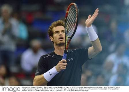Oct. 14, 2015 - Shanghai, People s Republic of China - ANDY MURRAY of United kingdom celebrating after beats STEVE JOHNSON (USA) during the Shanghai Rolex Masters Tennis Tournament. Tennis 2015 - Shanghai Rolex Masters  - ZUMAm119