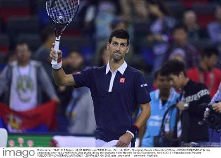 Oct. 14, 2015 - Shanghai, People s Republic of China - NOVAK DJOKOVIC of Serbia celebrating after beats MARTIN KLIZAN (SVK) during the Shanghai Rolex Masters Tennis Tournament. Tennis 2015 - Shanghai Rolex Masters  - ZUMAm119