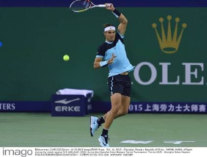 Oct. 14, 2015 - Shanghai, People s Republic of China - RAFAEL NADAL of Spain during the match against IVO KARLOVIC (CRO) during the Shanghai Rolex Masters Tennis Tournament. Tennis 2015 - Shanghai Rolex Masters  - ZUMAm119
