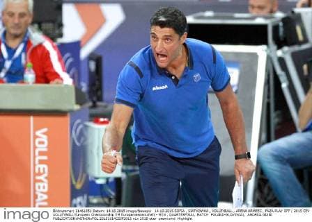 14.10.2015 SOFIA , SIATKOWKA , VOLLEYBALL , ARENA ARMEEC , FAZA PLAY OFF ( 2015 CEV VOLLEYBALL European Championship EM Europameisterschaft - MEN , QUARTERFINAL, MATCH POLAND-SLOVENIA), ANDREA GIANI  20151014CSJP3015