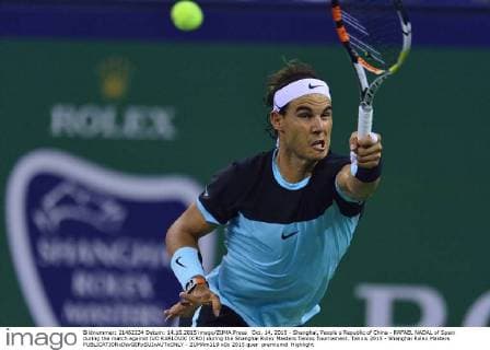 Oct. 14, 2015 - Shanghai, People s Republic of China - RAFAEL NADAL of Spain during the match against IVO KARLOVIC (CRO) during the Shanghai Rolex Masters Tennis Tournament. Tennis 2015 - Shanghai Rolex Masters  - ZUMAm119