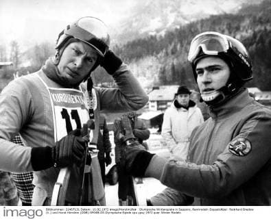 Olympische Winterspiele in Sapporo, Rennrodeln Doppelsitzer: Reinhard Bredow (li.) und Horst Hörnlein (DDR)