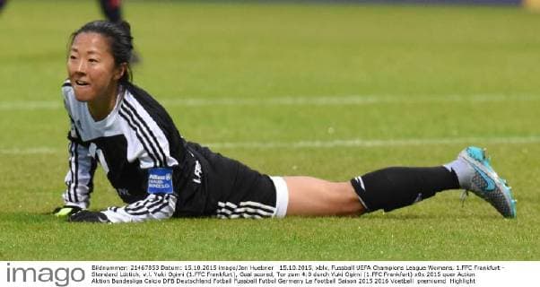 15.10.2015, xblx, Fussball UEFA Champions League Womans, 1.FFC Frankfurt - Standard Lüttich, v.l. Yuki Ogimi (1.FFC Frankfurt), Goal scored, Tor zum 4:0 durch Yuki Ogimi (1.FFC Frankfurt)