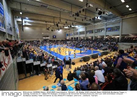 Schwerin, 15. October 2015 Volleyball, Saison 2015 2016, Bundesliga Frauen, 1. Spieltag, Schweriner SC - Allianz MTV Stuttgart: Innenansicht der Schweriner Palmberg-Arena