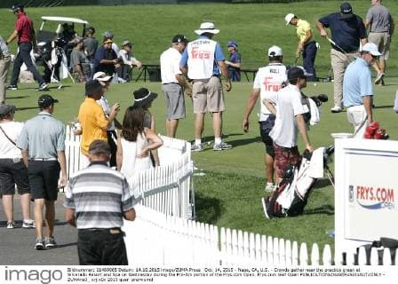 Oct. 14, 2015 - Napa, CA, U.S. - Crowds gather near the practice green at Silverado Resort and Spa on Wednesday during the Pro-Am portion of the Frys.com Open. Frys.com Golf Open - ZUMAna3_