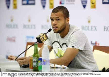 Jo-Wilfried Tsonga of France speaks during a press conference PK Pressekonferenz for the 2015 Shanghai Rolex Masters tennis tournament in Shanghai, China, 16 October 2015. Jo-Wilfried Tsonga attends press conference at Shanghai Rolex Masters  pbu346223_09