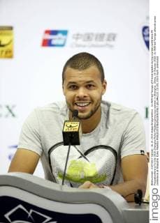 Jo-Wilfried Tsonga of France speaks during a press conference PK Pressekonferenz for the 2015 Shanghai Rolex Masters tennis tournament in Shanghai, China, 16 October 2015. Jo-Wilfried Tsonga attends press conference at Shanghai Rolex Masters  pbu346223_13