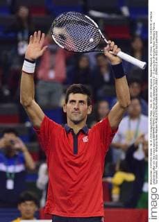 Oct. 16, 2015 - Shanghai, People s Republic of China - NOVAK DJOKOVIC of Serbia celebrating after win the match against BERNARD TOMIC (AUS) Novak has defeated Tomic 2 - 0 during the Shanghai Rolex Masters Tennis Tournament. Tennis 2015 - Shanghai Rolex Masters  - ZUMAm119