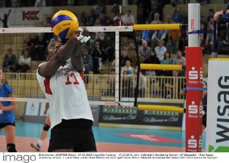 17.10.2015, xtkx, Volleyball 1.Bundesliga Damen, VC Wiesbaden - Rote Raben Vilsbiburg, emspor .l. Liana Mesa Luares (Rote Raben)
