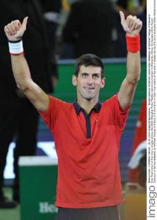 Novak Djokovic of Serbia reacts after defeating Jo-Wilfried Tsonga of France in their final match of the men s singles during the 2015 Shanghai Rolex Masters tennis tournament in Shanghai, China, 18 October 2015. Novak Djokovic of Serbia defeated Jo-Wilfried Tsonga of France 2-0 (6-2 6-4) in their final match of the men s singles during the 2015 Shanghai Rolex Masters tennis tournament in Shanghai, China, 18 October 2015. Djokovic defeats Jo-Wilfried Tsonga to win Shanghai Masters final  pbu347062_09