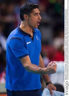 Volleyball, EM Finale, Sieger Frankreich 18.10.2015, Armeec Arena, Sofia Volleyball, Europameisterschaft, Finale, Frankreich vs. Slowenien Andrea Giani (Trainer Coach SLO)