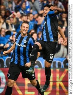 20151018 - BRUGGE;BELGIUM: 18 Club s Felipe Gedoz Da Conceicao celebrates after scoring during the Jupiler Pro League match between Club Brugge and KV Oostende, in Brugge on day 11 of the Belgian soccer Championship. REPORTERS VIRGINIE LEFOUR xxLEFOUR