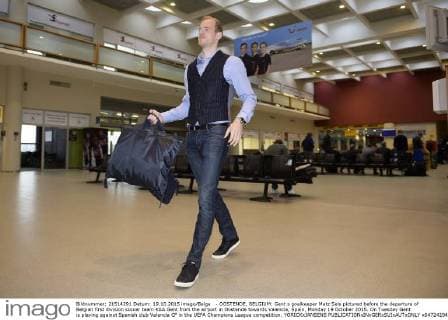 - OOSTENDE, BELGIUM: Gent s goalkeeper Matz Sels pictured before the departure of Belgian first division soccer team KAA Gent from the airport in Oostende towards Valencia, Spain, Monday 19 October 2015. On Tuesday Gent is playing against Spanish club Valencia CF in the UEFA Champions League competition. YORICKxJANSENS  x04724204x