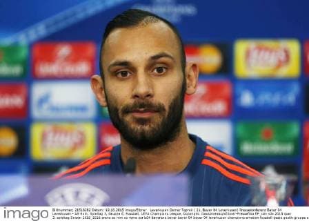 Leverkusen Oemer Toprak ( 21, Bayer 04 Leverkusen) Pressekonferenz Bayer 04 Leverkusen - AS Rom, Spieltag 3, Gruppe E, Fussball, UEFA Champions League, Copyright: Deutzmannx xEibner-Pressefoto EP_cdn
