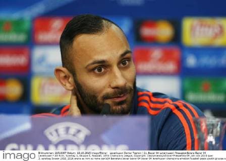 Leverkusen Oemer Toprak ( 21, Bayer 04 Leverkusen) Pressekonferenz Bayer 04 Leverkusen - AS Rom, Spieltag 3, Gruppe E, Fussball, UEFA Champions League, Copyright: Deutzmannx xEibner-Pressefoto EP_cdn