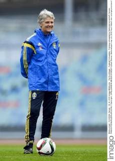 Pia Sundhage - Fussball Schweden, Training schwedische Nationalmannschaft Damen.  Copyright: CARLxSANDIN BB151019CS018