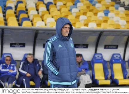 Oct. 19, 2015 - Kiev, Ukraine - Chelsea manager Jose Mourinho (C) attends a training session of his team in Kiev, Ukraine, 19 October 2015. Chelsea will face Dynamo Kyiv in the UEFA Champions League group G soccer match at the Olimpiyskiy stadium in Kiev on 20 October 2015. SOCCER 2015 - UKRAINE SOCCER UEFA CHAMPIONS LEAGUE - ZUMAg194
