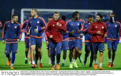 Olympiakos training 19.10.2015., Croatia, Zagreb - Training of the Greek football team Olympiakos ahead of tomorrow s match of 3rd round of the Champions League against Dinamo.  SlavkoxMidzor PIXSELL
