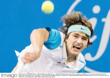 151019 Tysklands Alexander Zverev i första omg?ngen av tennisturneringen Stockholm Open den 19 oktober 2015 i Stockholm.  Copyright: LINNEAxRHEBORG BB151019LN004