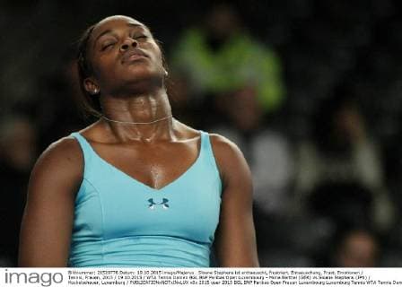 Sloane Stephens ist enttaeuscht, frustriert, Entaeuschung, Frust, Emotionen Tennis, Frauen, 2015 19.10.2015 WTA Tennis Damen BGL BNP Paribas Open Luxembourg - Mona Barthel (GER) vs Sloane Stephens (JPN) Kockelscheuer, Luxemburg 