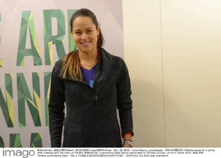 Oct. 19, 2015 - Luxembourg, Luxembourg - ANA IVANOVIC of Serbia poses for a photo after meeting with the press at the BGL BNP Paribas Luxembourg Open tennis tournament on Monday October 19 2015 Tennis 2015 - BGL BNP Paribas Luxembourg Open - Day 1 - ZUMAl132