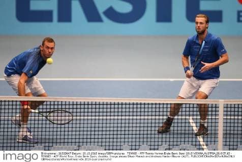 TENNIS - ATP Tennis Herren Erste Bank Open 2015 VIENNA,AUSTRIA,20.OCT.15 - TENNIS - ATP World Tour, Erste Bank Open, doubles. Image shows Oliver Marach and Andreas Haider-Maurer (AUT). GEPAxpictures xMarioxKneisl