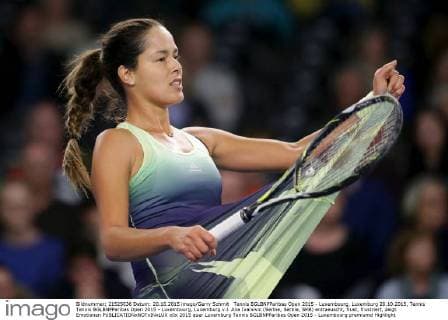 Tennis BGLBNPParibas Open 2015 - Luxembourg, Luxemburg 20.10.2015, Tennis Tennis BGLBNPParibas Open 2015 - Luxembourg, Luxemburg v.l. Ana Ivanovic (Serbie, Serbia, SRB) enttaeuscht, frust, frustriert, zeigt Emotionen 