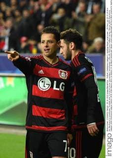 Fußball Champions League 3. Spieltag Bayer Leverkusen - AS Rom am 20.10.2015 in der BayArena in Leverkusen Torjubel zum 1:0 durch Javier Hernandez ( Leverkusen ) xRx