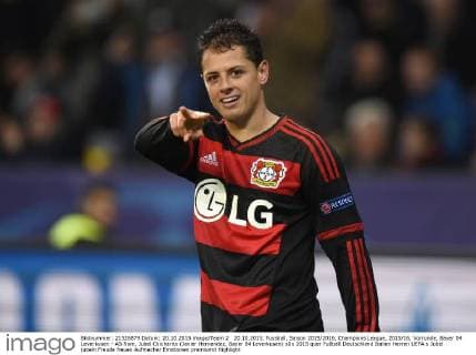 20.10.2015, Fussball, Saison 2015 2016, Champions League, 2015 16, Vorrunde, Bayer 04 Leverkusen - AS Rom, Jubel Chicharito (Javier Hernandez, Bayer 04 Leverkusen)