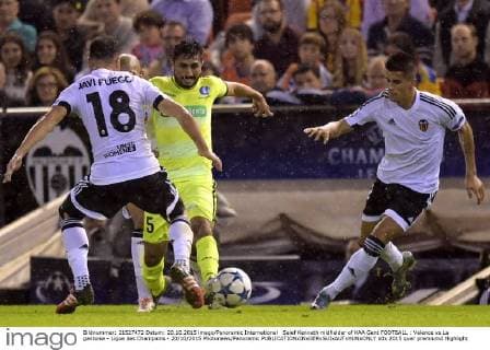 Saief Kenneth midfielder of KAA Gent FOOTBALL : Valence vs La gantoise - Ligue des Champions - 20 10 2015 Photonews Panoramic 
