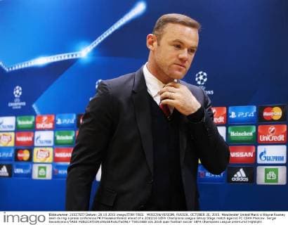 MOSCOW REGION, RUSSIA. OCTOBER 20, 2015. Manchester United ManU s Wayne Rooney seen during a press conference PK Pressekonferenz ahead of a 2015 16 UEFA Champions League Group Stage match against FC CSKA Moscow. Sergei Savostyanov TASS  TS010368