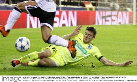 FOKET (G). Jornada 3 de Champions League, partido entre Valencia CF y KAA Gent en el estadio de Mestalla de Valencia, Valencia - Spain 20 Octubre 2015. PHOTO: Amparo Simo 