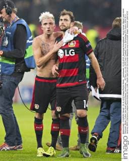Leverkusen, 20.10.2015, BayArena Schlussjubel: Kevin Kampl (Bayer) und Admir Mehmedi (Bayer) haben das Spiel gedreht Bayer Leverkusen - AS Rom mm
