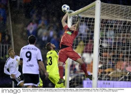 Sels Matz goalkeeper of KAA Gent FOOTBALL : Valence vs La gantoise - Ligue des Champions - 20 10 2015 Photonews Panoramic 