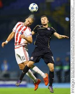 UEFA Champions League, Group F, Round 3, GNK Dinamo - FC Olympiakos 20.10.2015., Croatia, Zagreb - Maksimir Stadium - UEFA Champions League, Group F, Round 3, GNK Dinamo - FC Olympiakos. Kasami Pajtim, Armin Hodzic.  SlavkoxMidzor PIXSELL