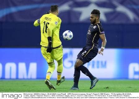 UEFA Champions League, Group F, Round 3, GNK Dinamo - FC Olympiakos 20.10.2015., Croatia, Zagreb - Maksimir Stadium - UEFA Champions League, Group F, Round 3, GNK Dinamo - FC Olympiakos. El Arabi Hilal Soudani, Roberto.  GoranxStanzl PIXSELL