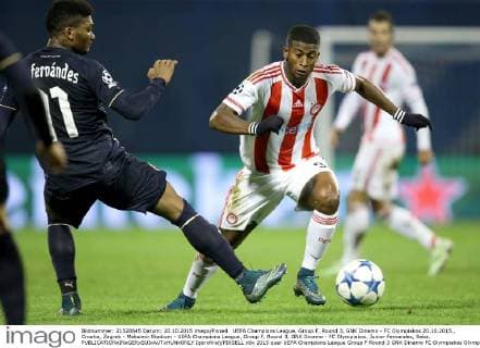 UEFA Champions League, Group F, Round 3, GNK Dinamo - FC Olympiakos 20.10.2015., Croatia, Zagreb - Maksimir Stadium - UEFA Champions League, Group F, Round 3, GNK Dinamo - FC Olympiakos. Junior Fernandes, Seba.  IgorxKralj PIXSELL