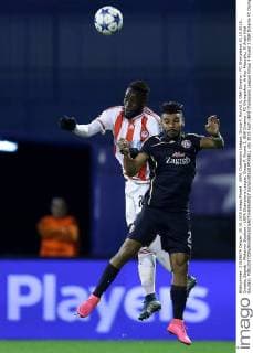 UEFA Champions League, Group F, Round 3, GNK Dinamo - FC Olympiakos 20.10.2015., Croatia, Zagreb - Maksimir Stadium - UEFA Champions League, Group F, Round 3, GNK Dinamo - FC Olympiakos. Arthur Masuaku, El Arabi Hilal Soudani.  GoranxStanzl PIXSELL
