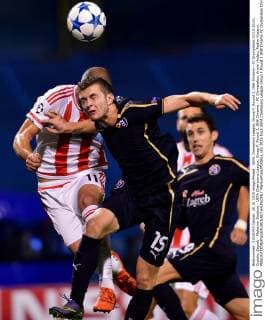 UEFA Champions League, Group F, Round 3, GNK Dinamo - FC Olympiakos 20.10.2015., Croatia, Zagreb - Maksimir Stadium - UEFA Champions League, Group F, Round 3, GNK Dinamo - FC Olympiakos. Armin Hodzic, Pajtim Kasami.  MarkoxPrpic PIXSELL