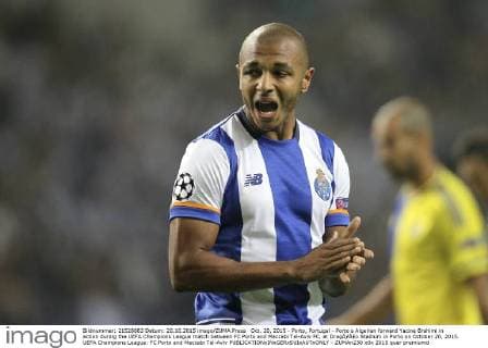 Oct. 20, 2015 - Porto, Portugal - Porto s Algerian forward Yacine Brahimi in action during the UEFA Champions League match between FC Porto and Maccabi Tel-Aviv FC, at DragÃƒÂ£o Stadium in Porto on October 20, 2015. UEFA Champions League: FC Porto and Maccabi Tel-Aviv  - ZUMAn230