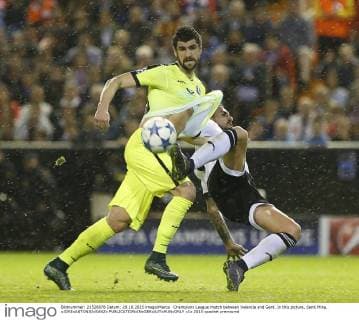 Champions League match between Valencia and Gent. In this picture, Santi Mina. xJOSExANTONIOxSANZx 
